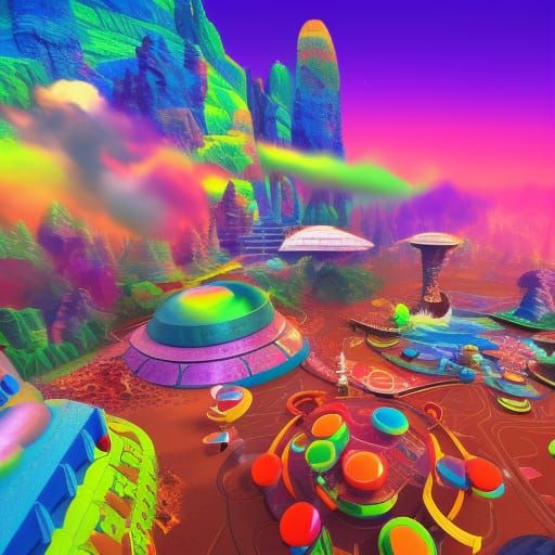 Insane Colorful Playground Planet
