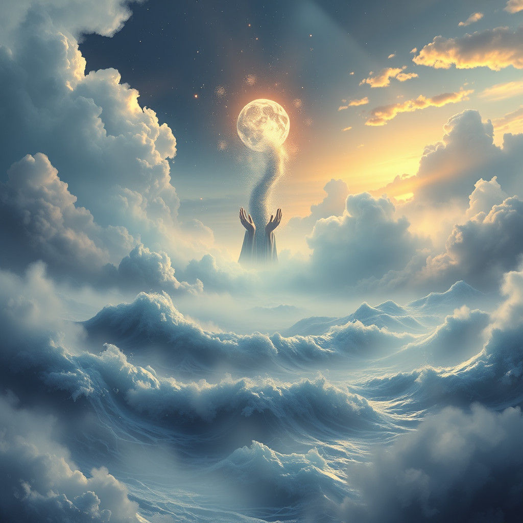 Philosophical Entity Emerges from Waves in Dreamy Style