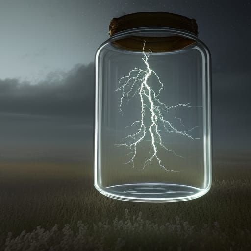 Lightning in a jar - AI Generated Artwork - NightCafe Creator