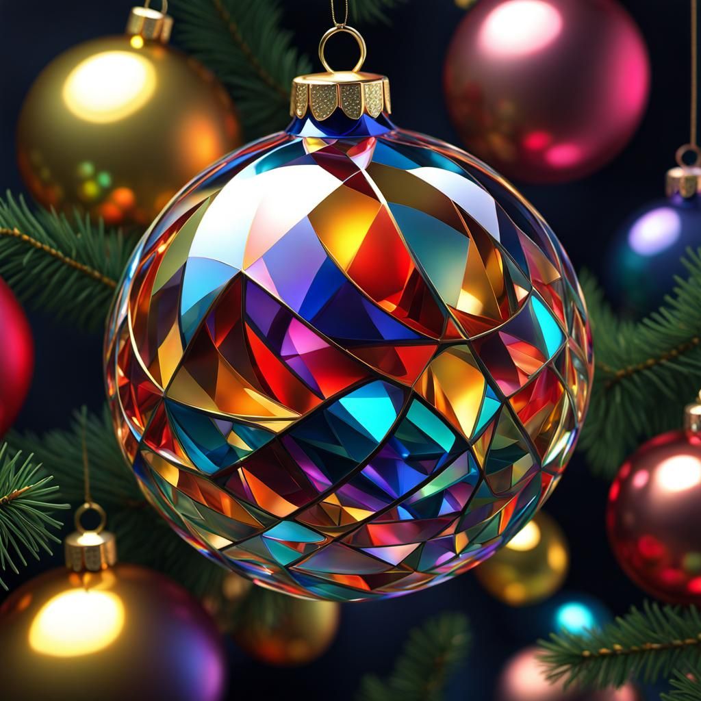 glass christmas bauble  by @tsahel