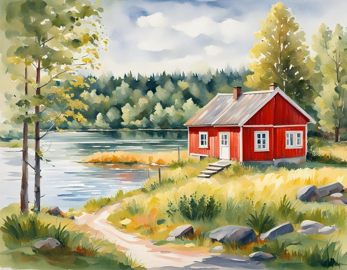Swedish lake house