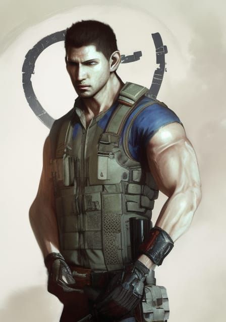 chris redfield, resident evil portrait