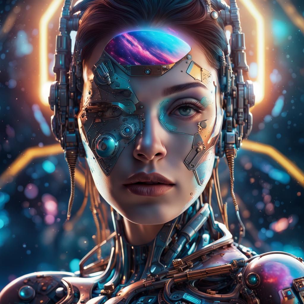 cyber WOMAN, - AI Generated Artwork - NightCafe Creator