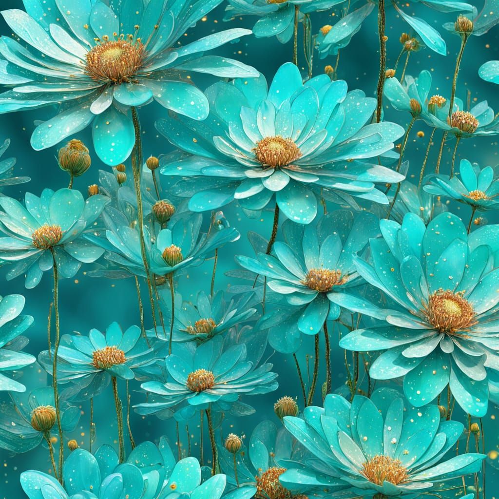 שדה פרחים טורקיז