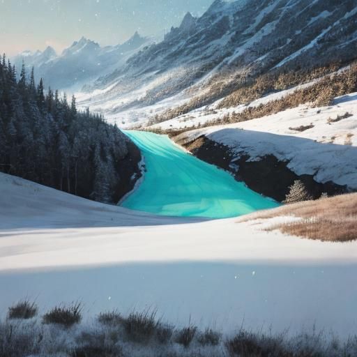 Blue aice River
