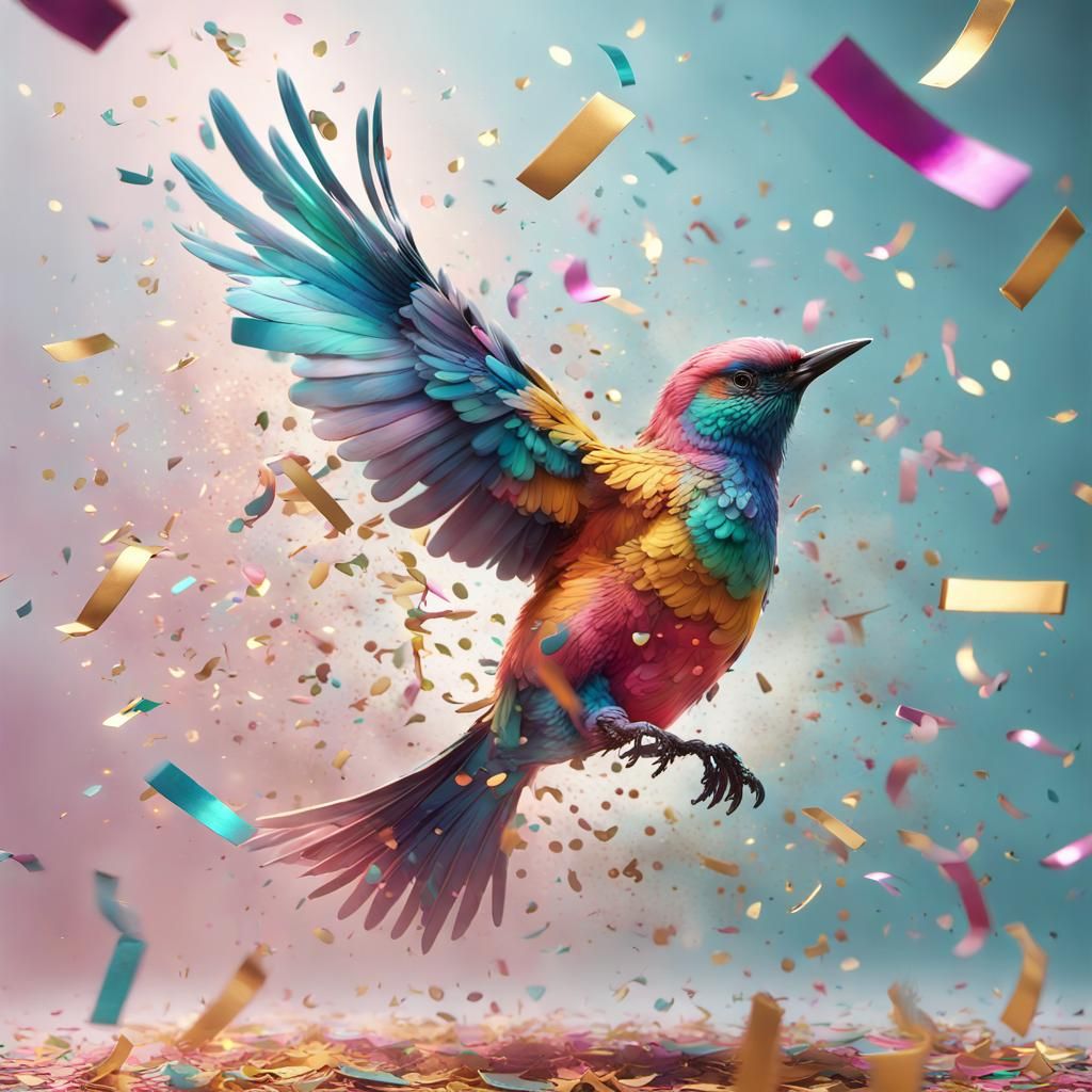 Confetti bird   by @Cilia