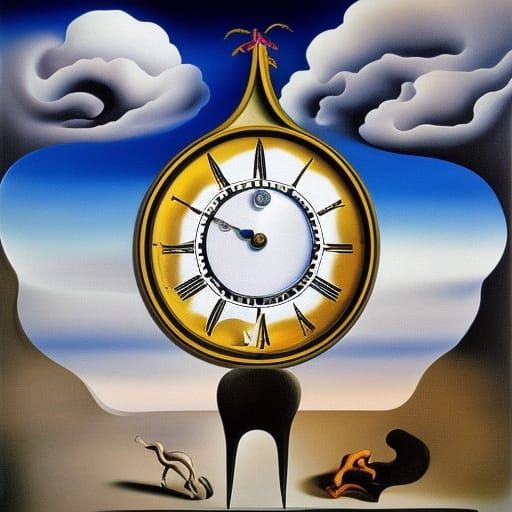 salvador dali clock painting - AI Generated Artwork - NightCafe Creator