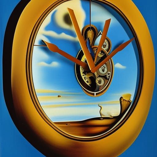 salvador dali clock painting - AI Generated Artwork - NightCafe Creator