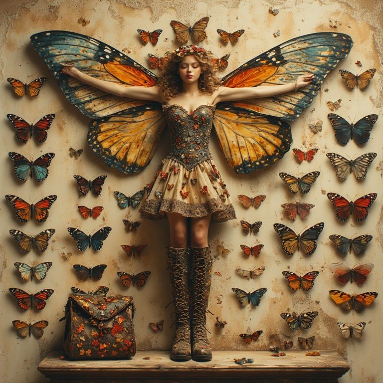 Butterfly collection with fairy