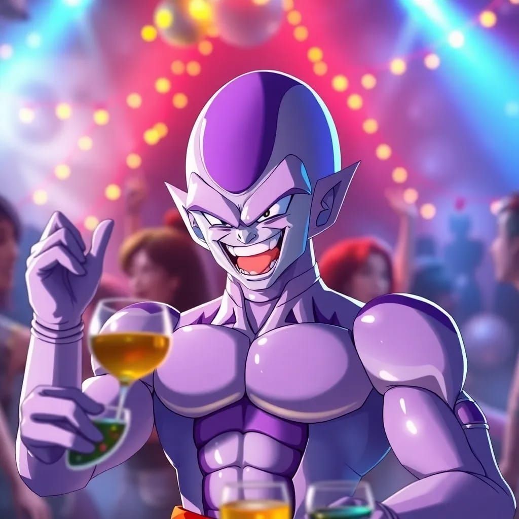 Here's an image inspired by the description: Frieza from Dra...