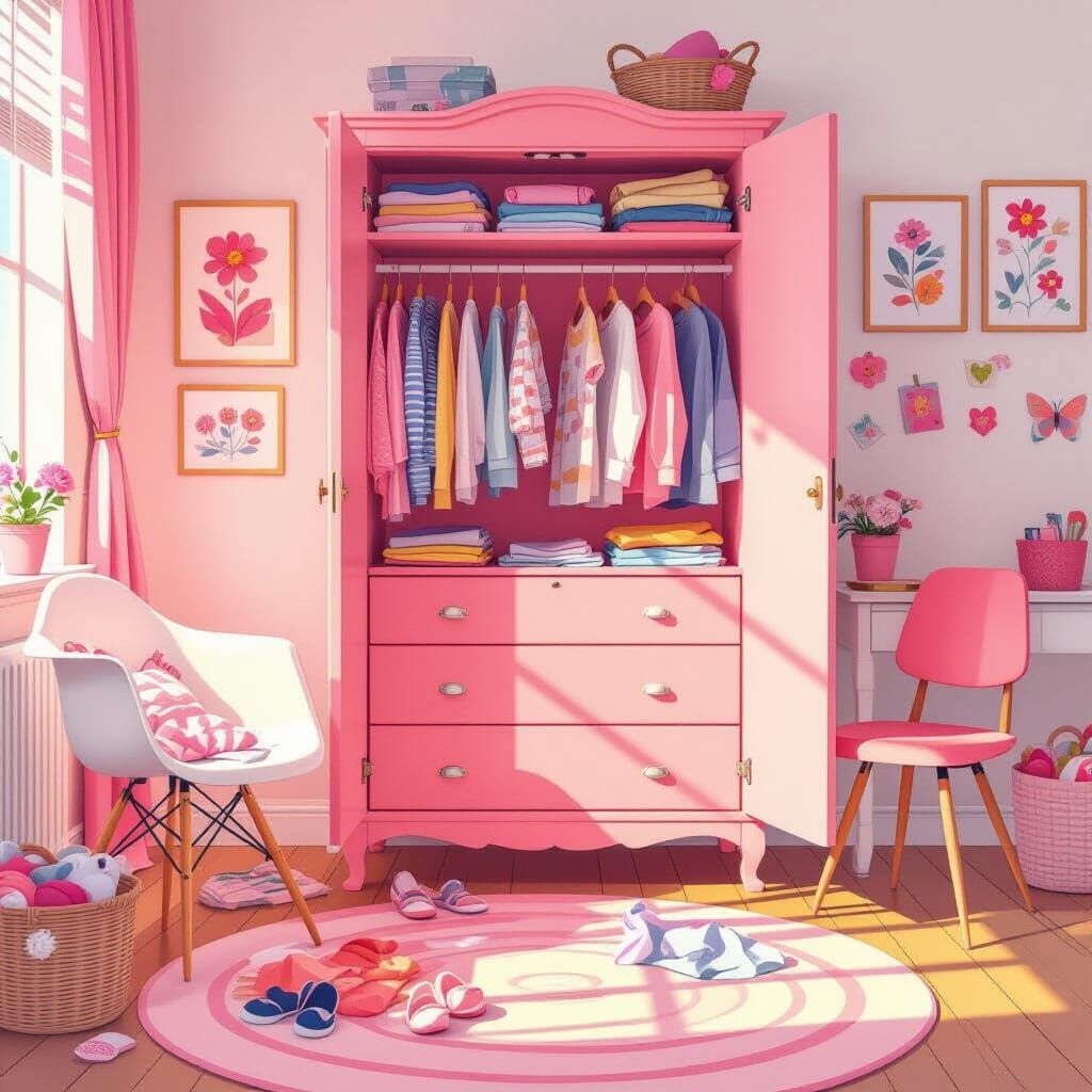 Messy Girl's Bedroom Digital Painting