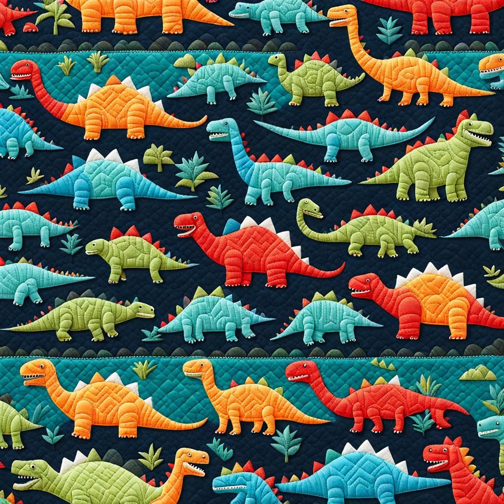 Quilted dinosaurs