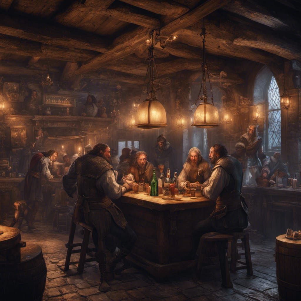 In the medieval pub - AI Generated Artwork - NightCafe Creator