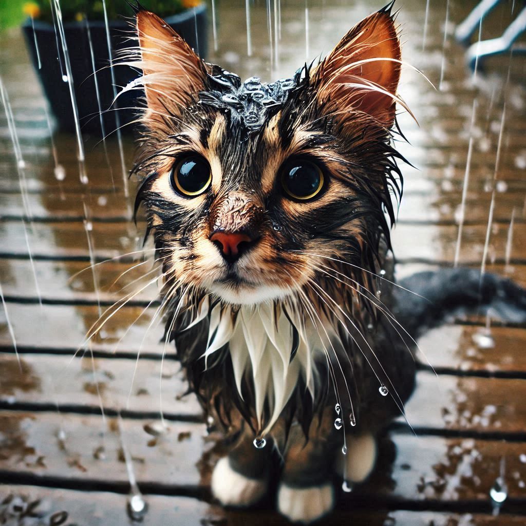 cat in the rain