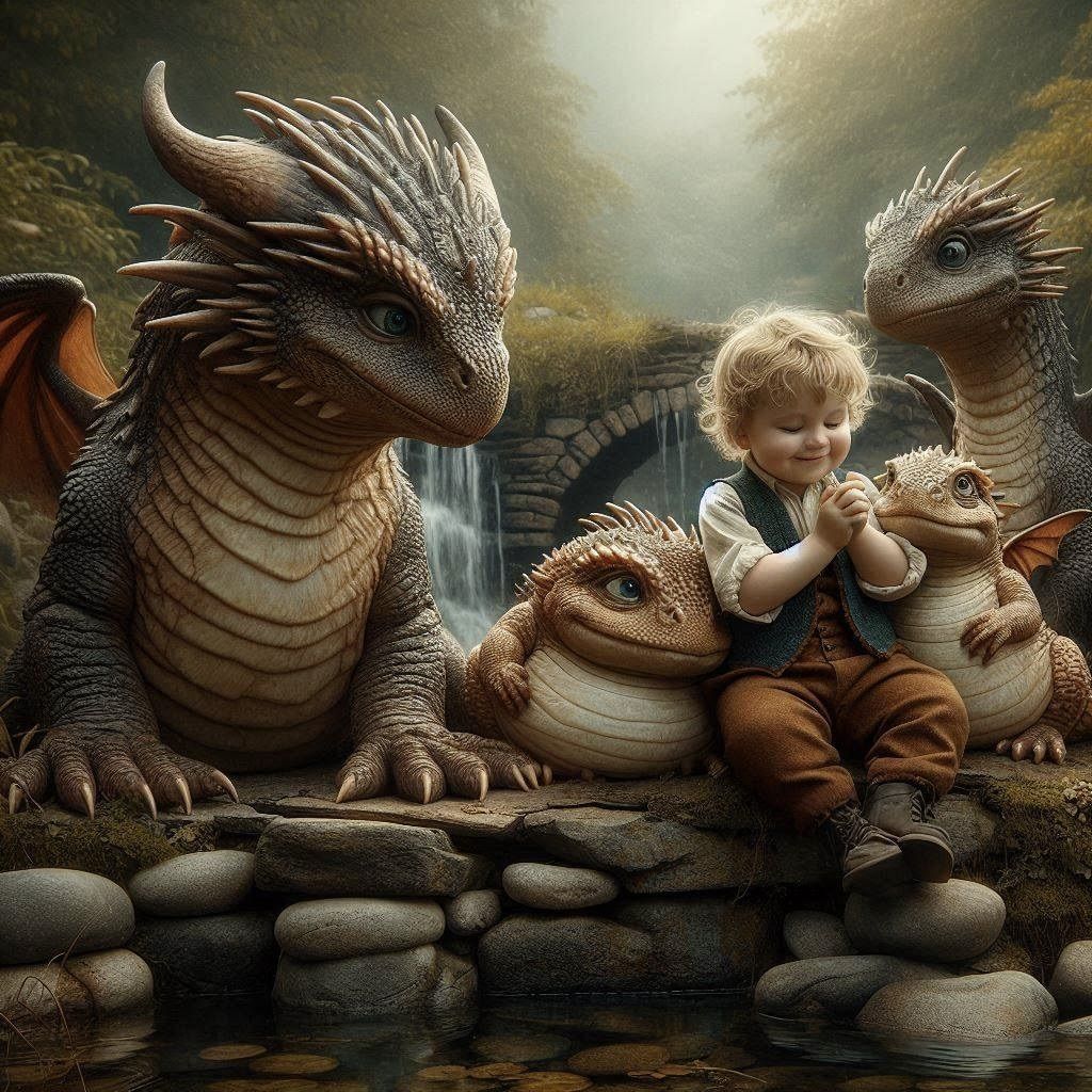 Boy with dragons