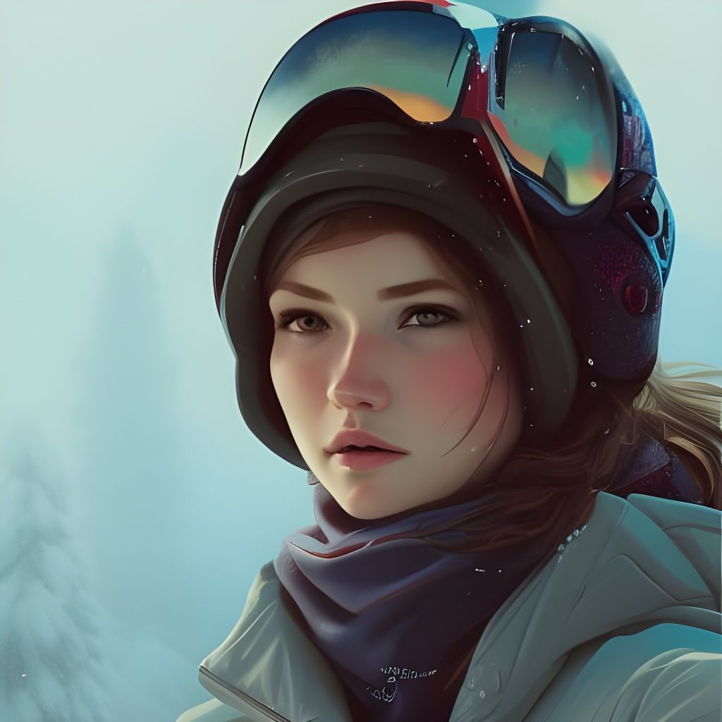 Snowboarding Girl - Ai Generated Artwork - Nightcafe Creator