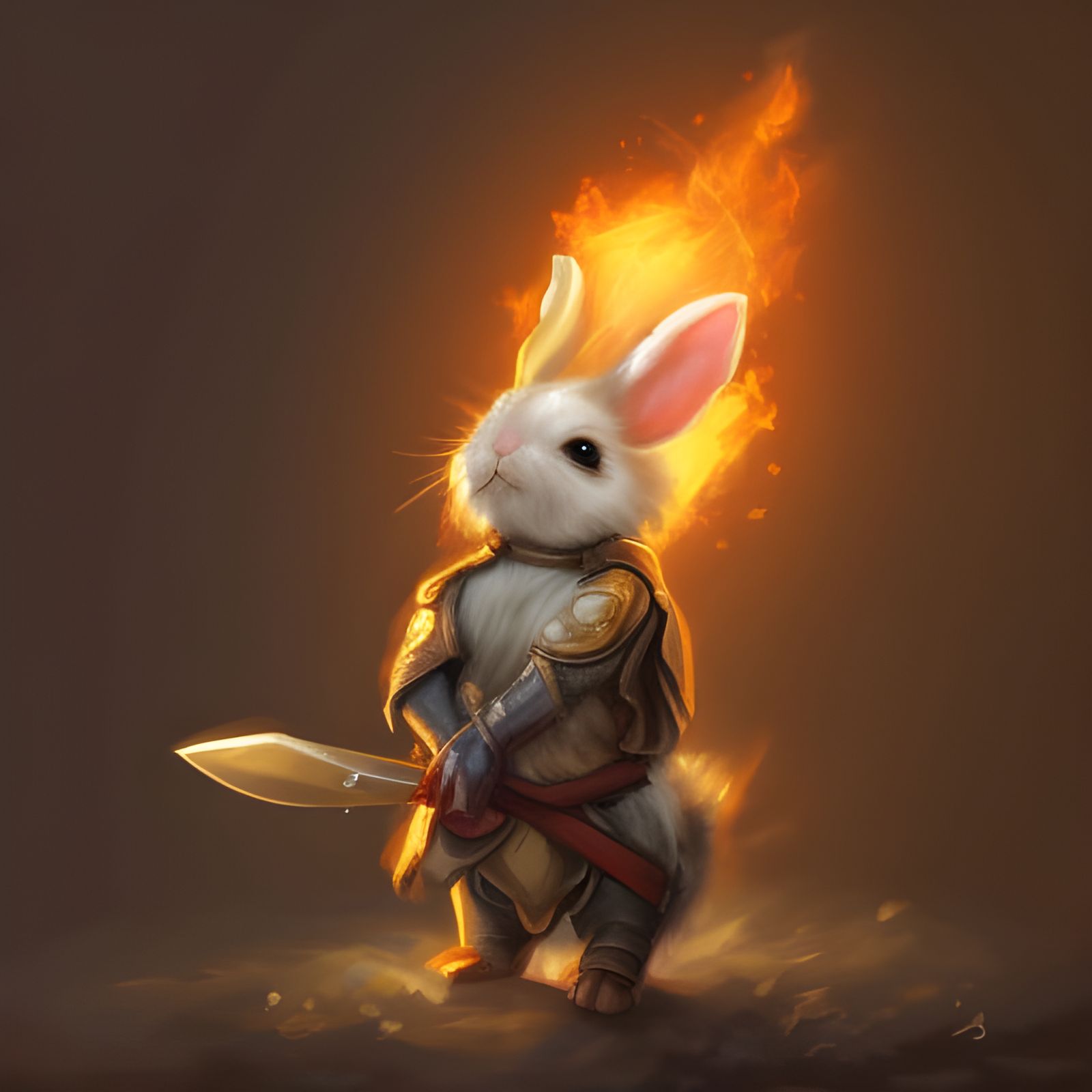 The Bunny God of War and Fire  by @Rosie