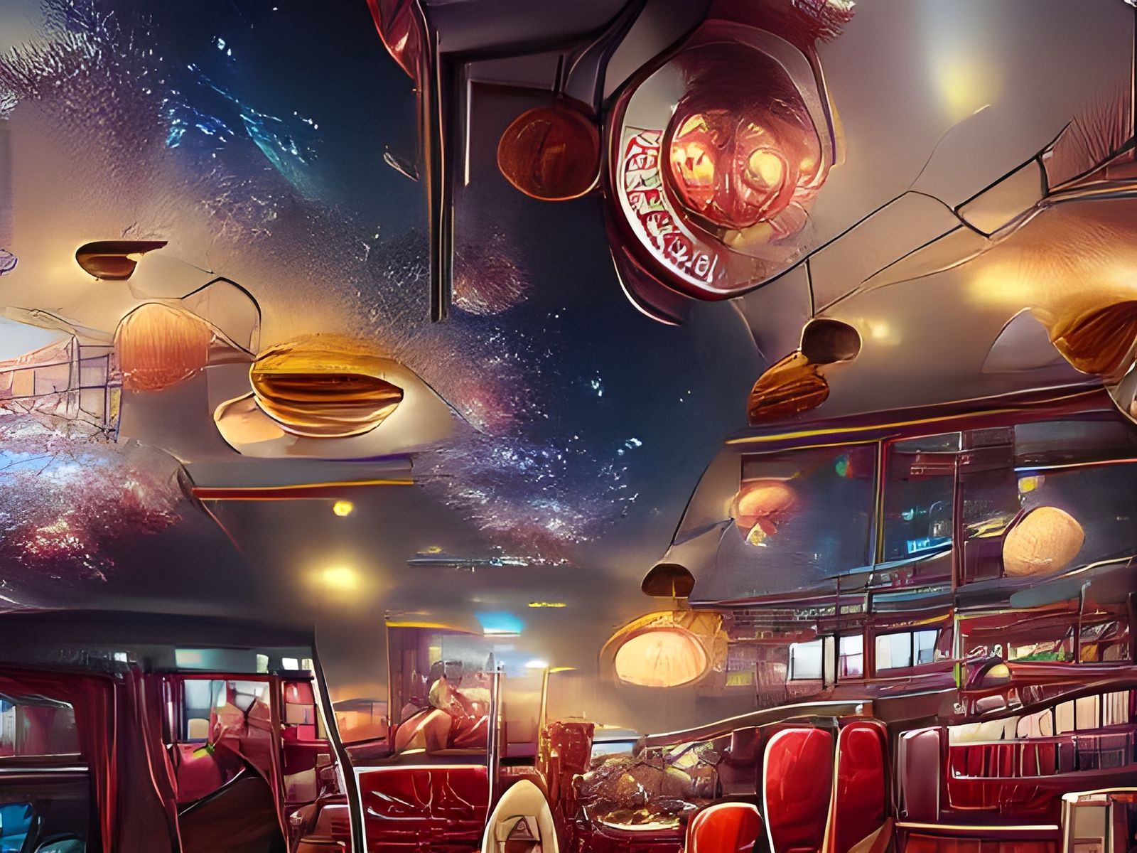 Inside the Space Abyss Midnight Diner 8k resolution detailed...
