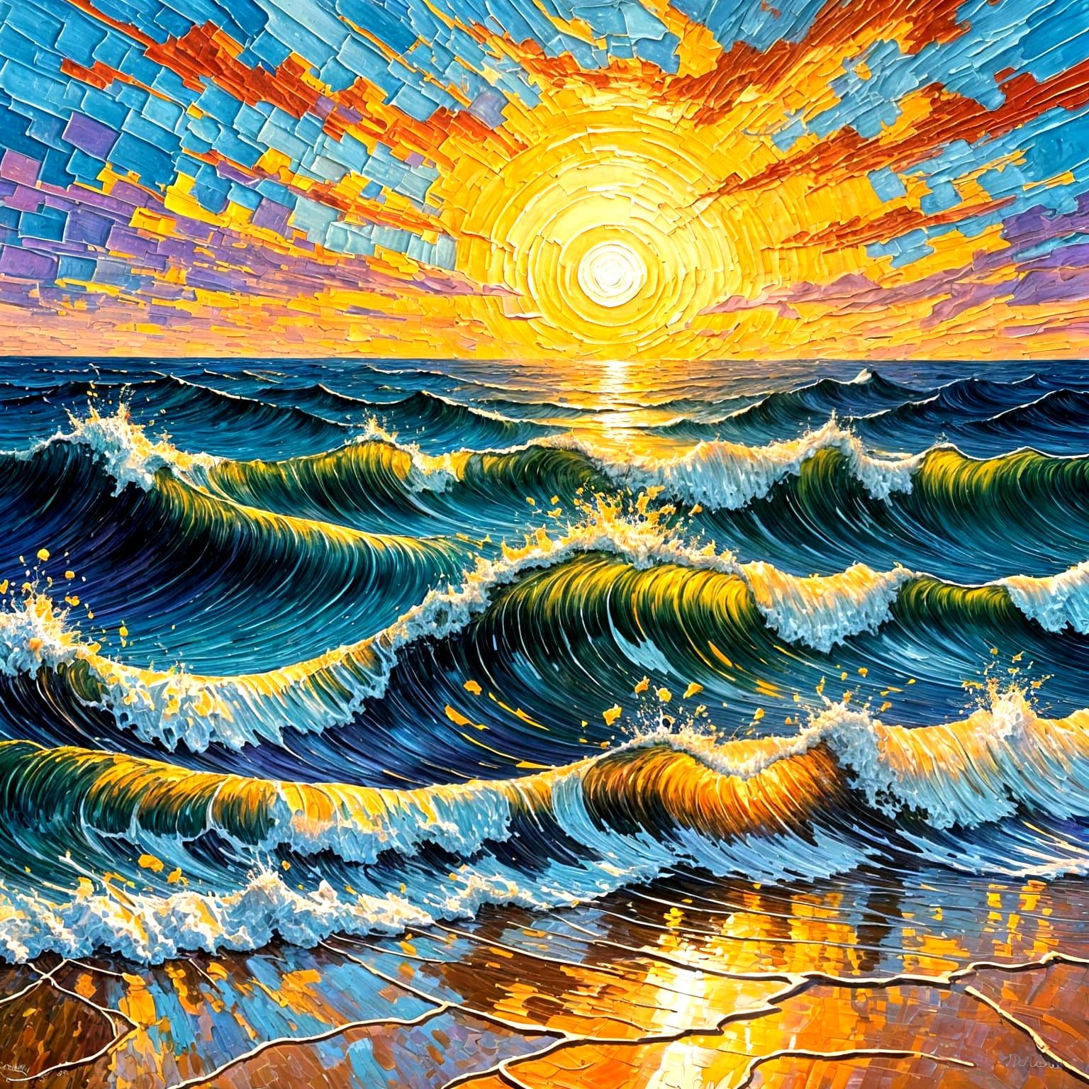 Impasto Seascape   by @Tilted25