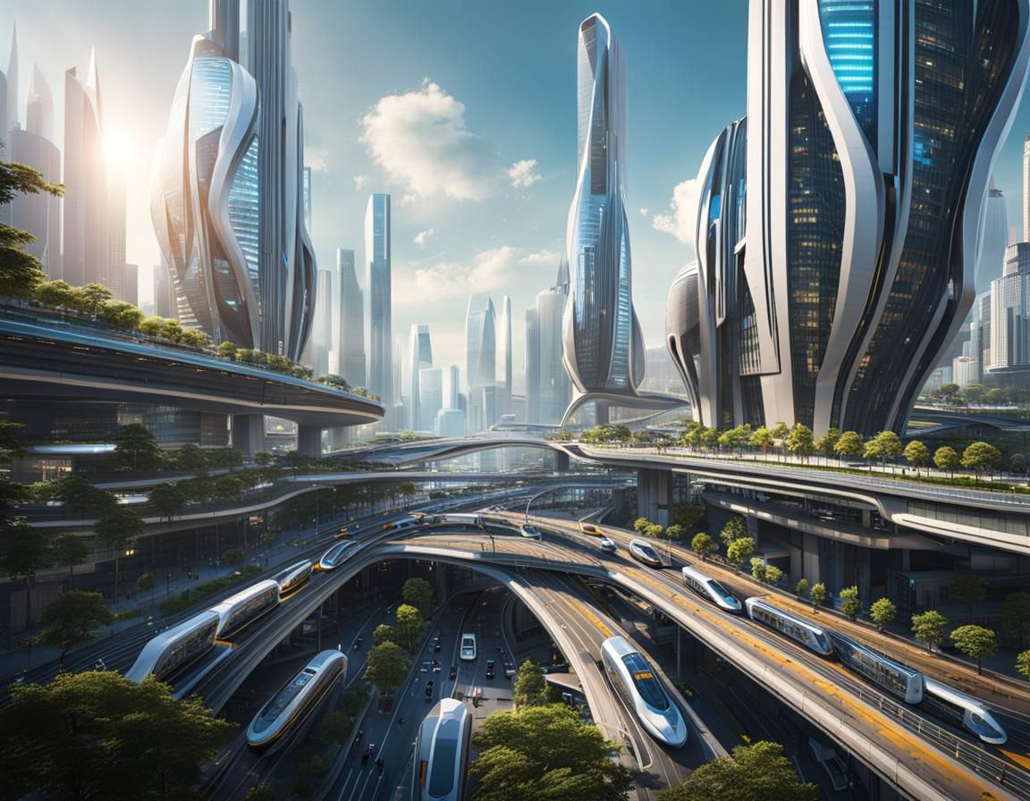 Futuristic cityscapes - AI Generated Artwork - NightCafe Creator