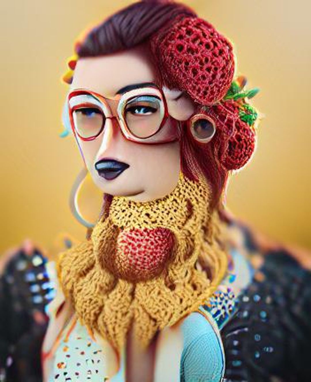 The crocheted hipster queen Behance HD AI Generated Artwork