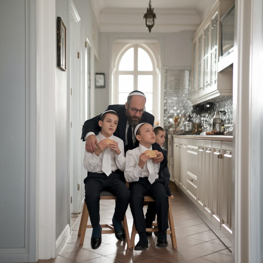 Ultra-Orthodox Family in Haste on Passover