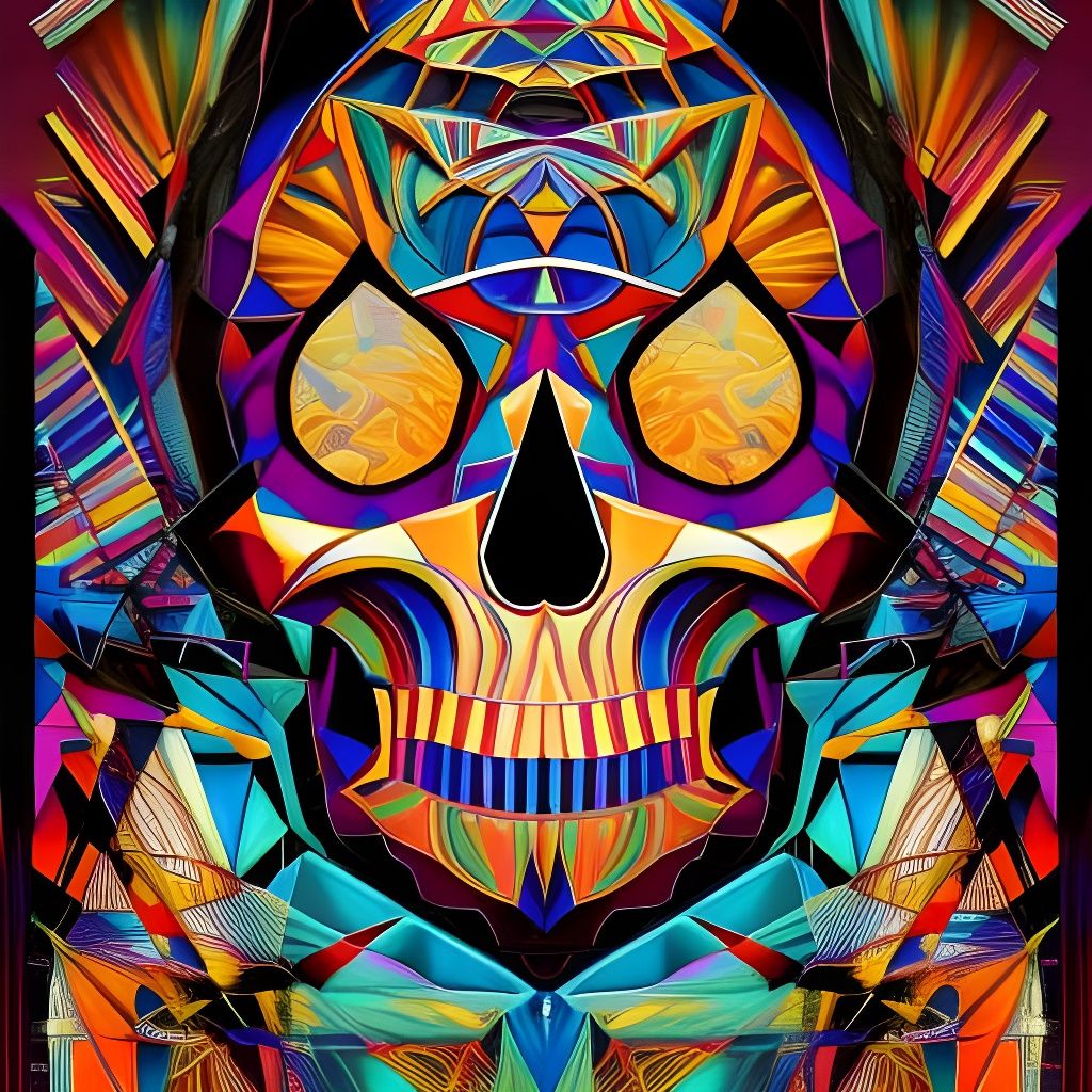 cubist skull - AI Generated Artwork - NightCafe Creator