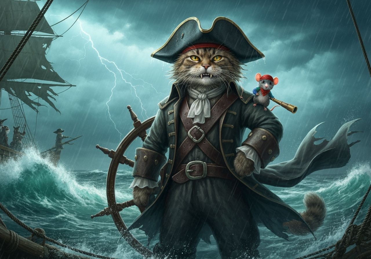 Pirate cat  by @AVA