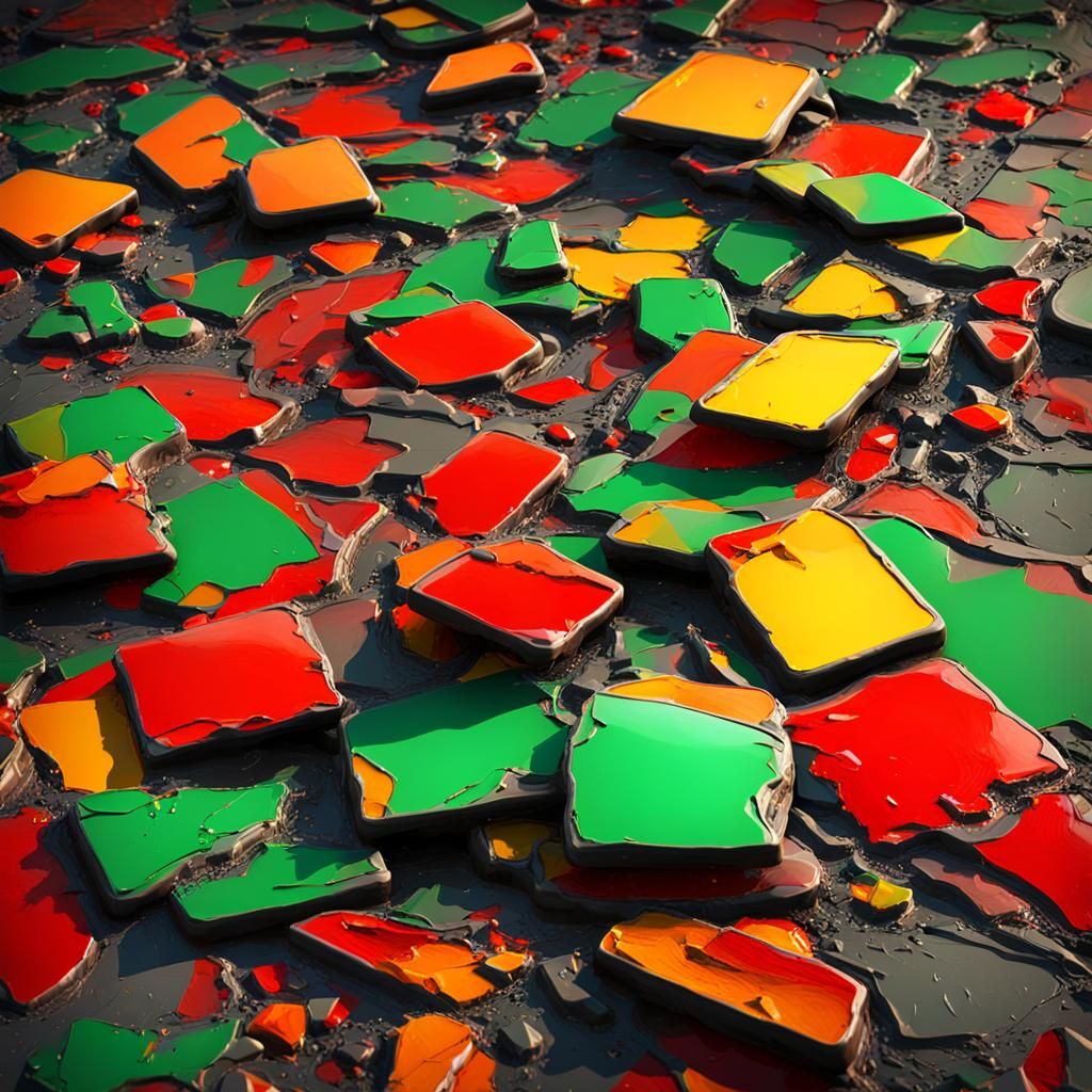 shattered traffic light, broken traffic light, traffic light...