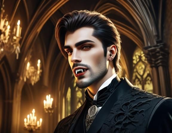<lora:VampireFangs SD:0.8>Insanely detailed close up portrait  an handsome male vampire with huge fangs  inside a gothic mansion