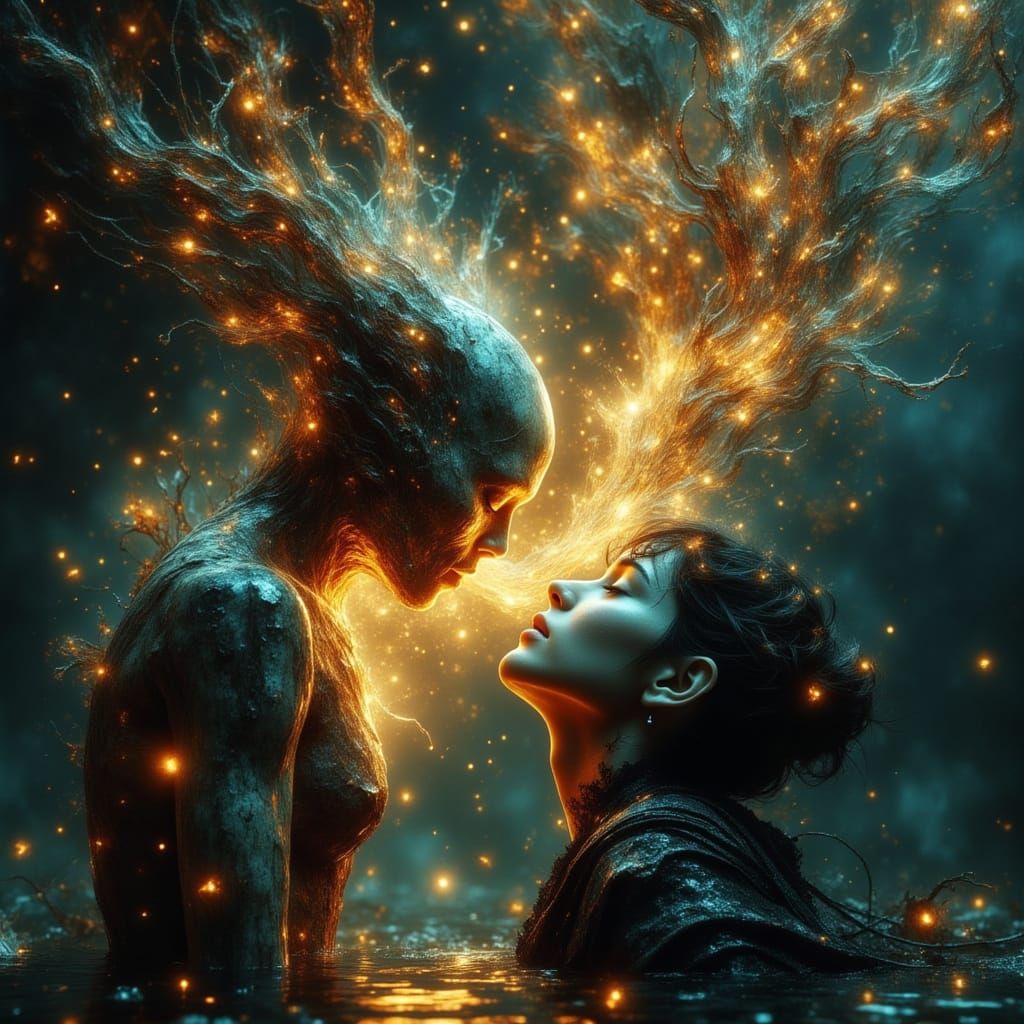 Surreal Humanoid Consuming Hysteria Illusions in Giger Style