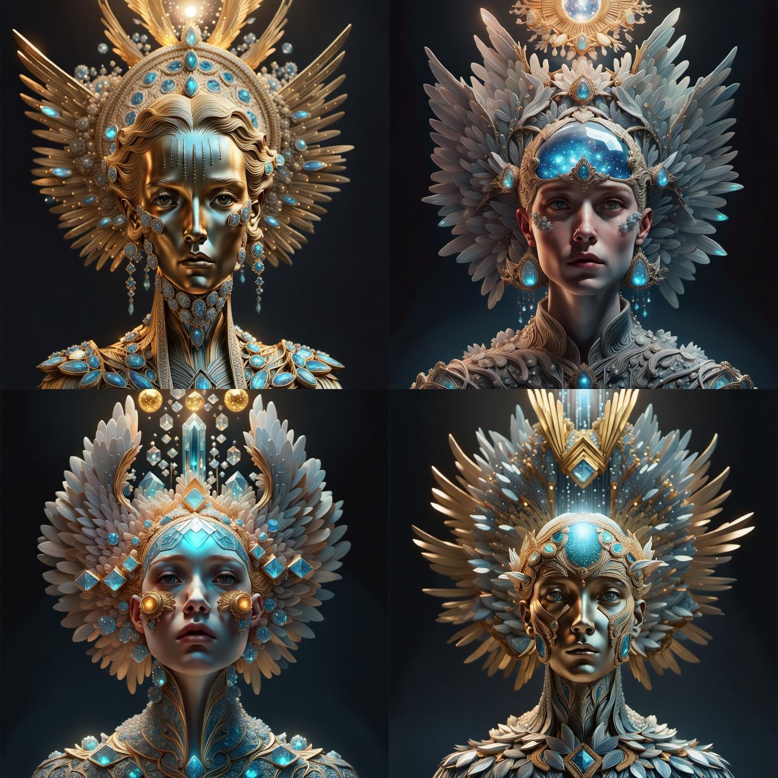 crystalized Angel 8k resolution concept art art deco intrica...