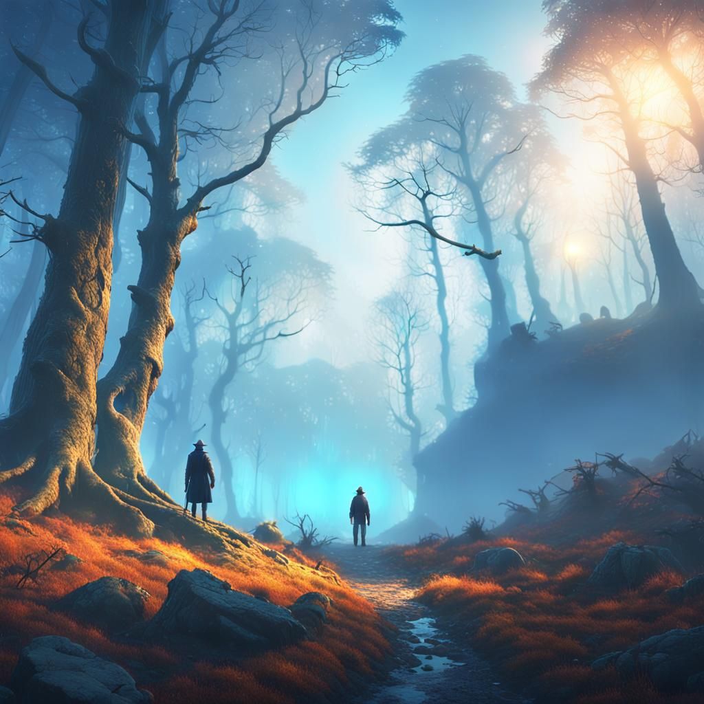 Mystical Forest Adventure Awaits in Dreamlike Fantasy Art