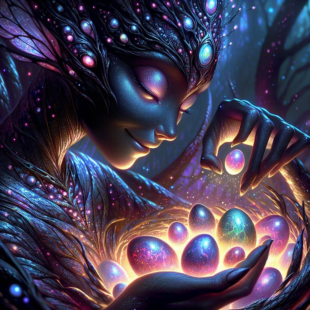 A beautiful obsidian Sparkle shining skin, big attractive ma...