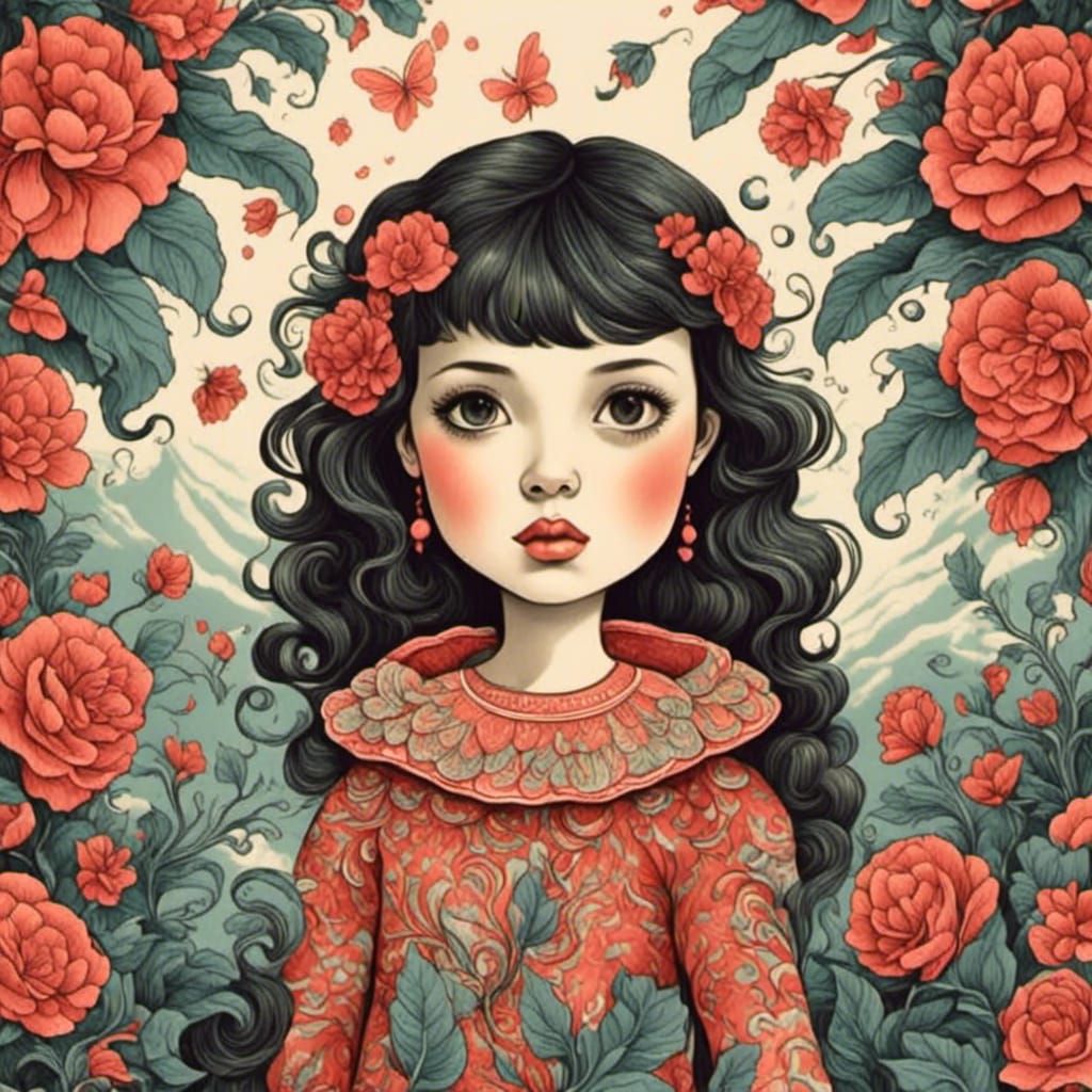 young lady with big beautiful eyes<lora:Face:1.0>