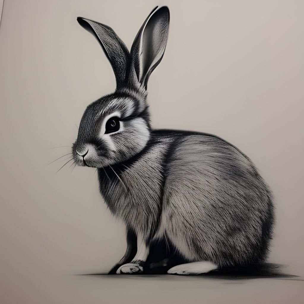 Charcoal Rabbit Sketch AI Generated Artwork NightCafe Creator
