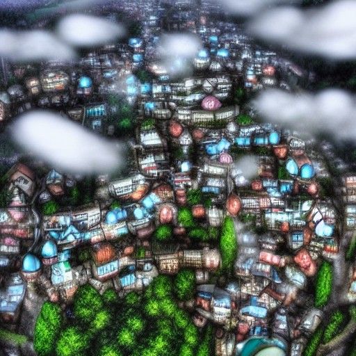Fairy town in the clouds