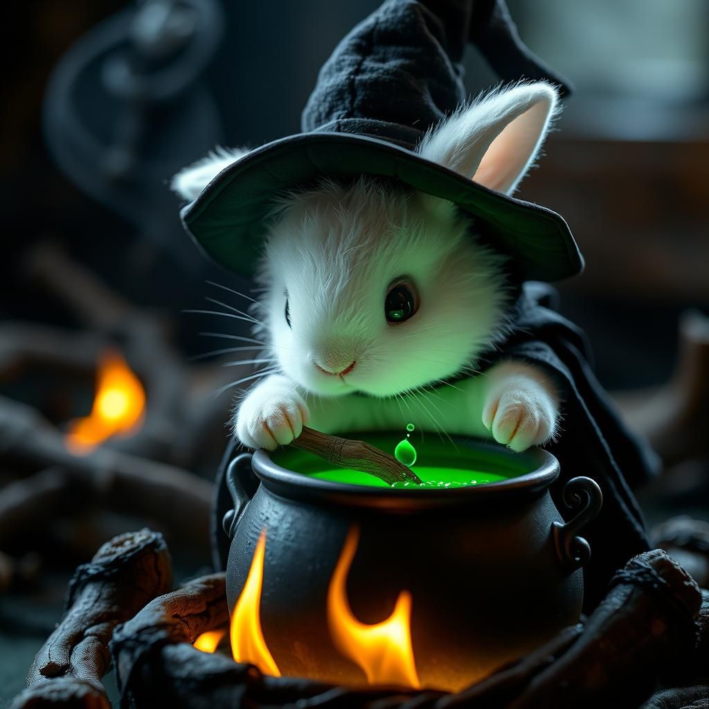Baby rabbit witch  by @Sebastian