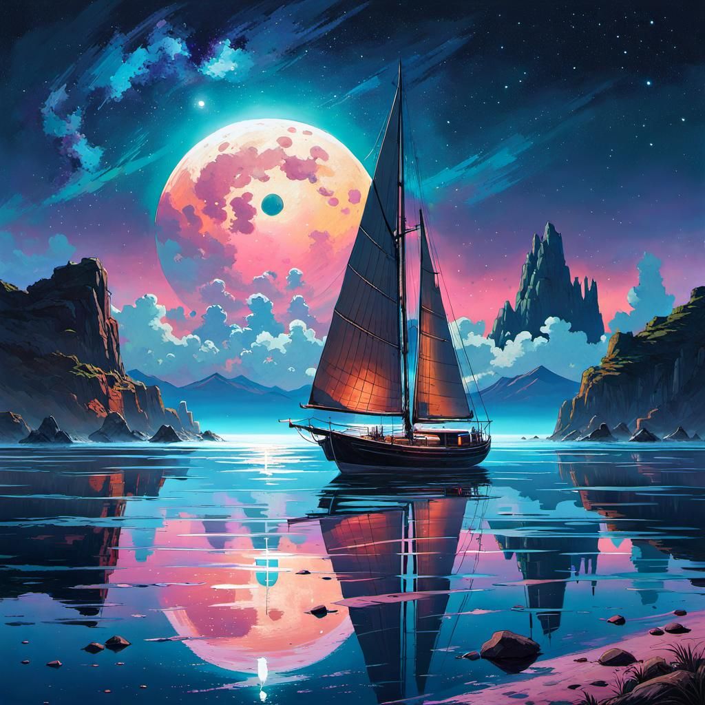 Sailboat - AI Generated Artwork - NightCafe Creator