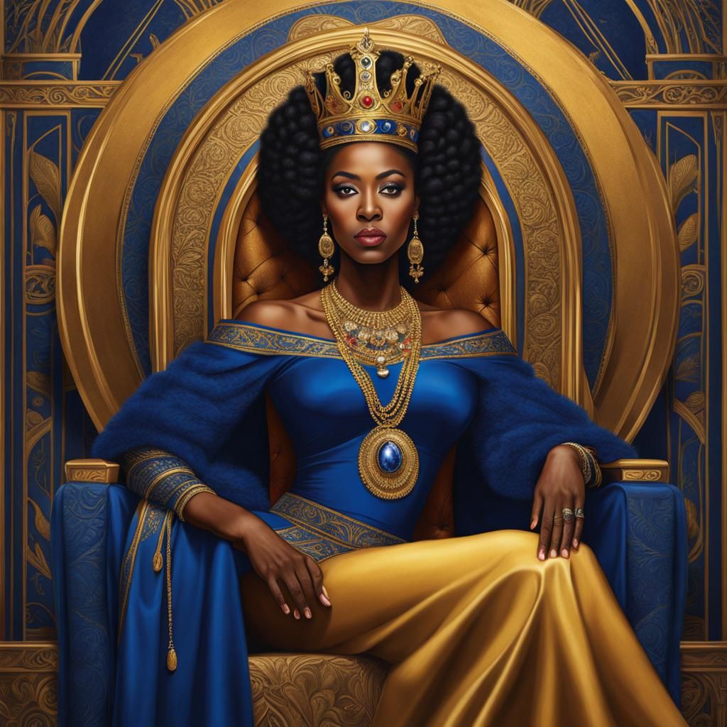 Hyperrealistic portrait of a beautiful African American woma...