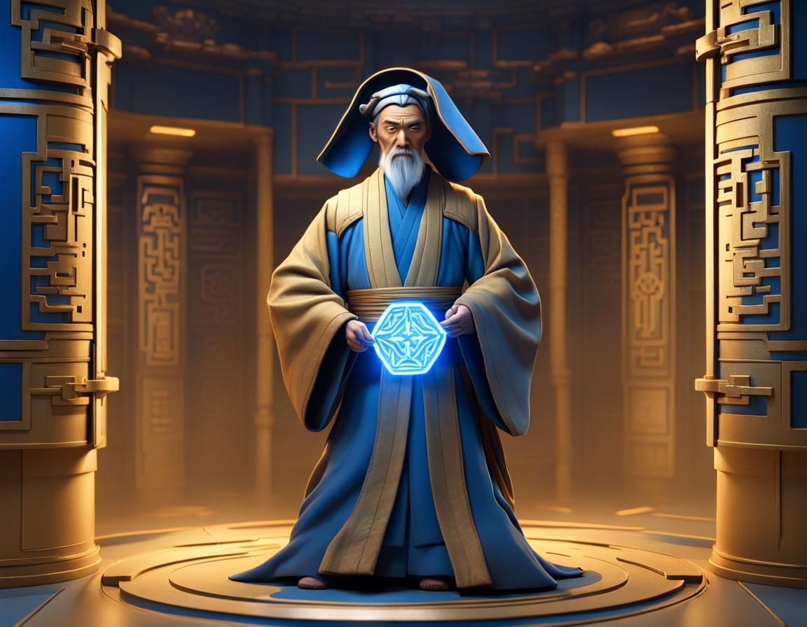 Ancient Chinese Empire Diplomat as a Jedi Sage, in old ceremonial ...