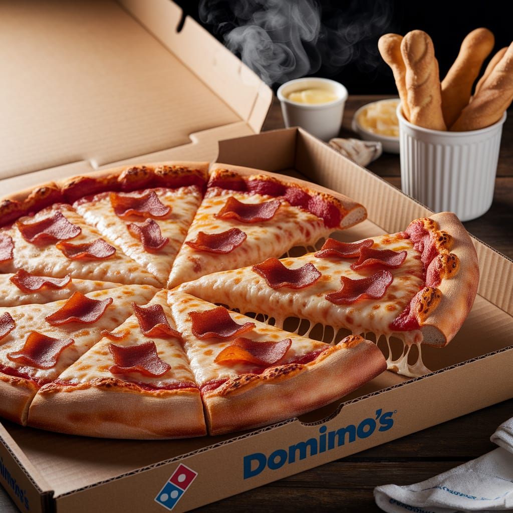 Domino's Pizza with Garlic Butter: High-Definition Feast