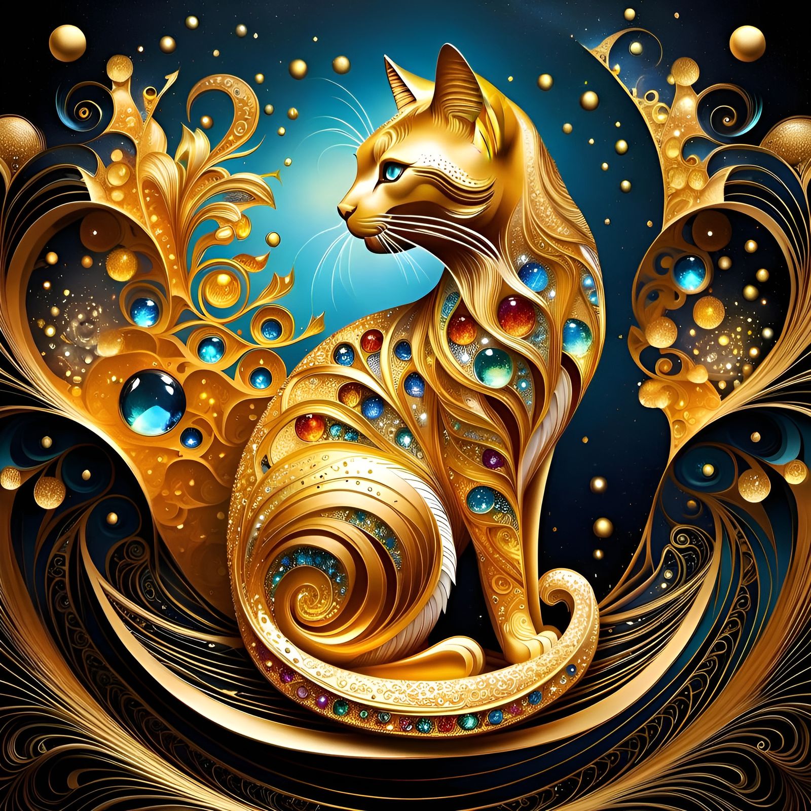 Glittery kitty  by @FM Irving