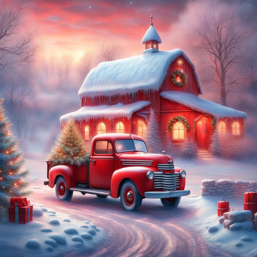 Christmas at the Farm - AI Generated Artwork - NightCafe Creator