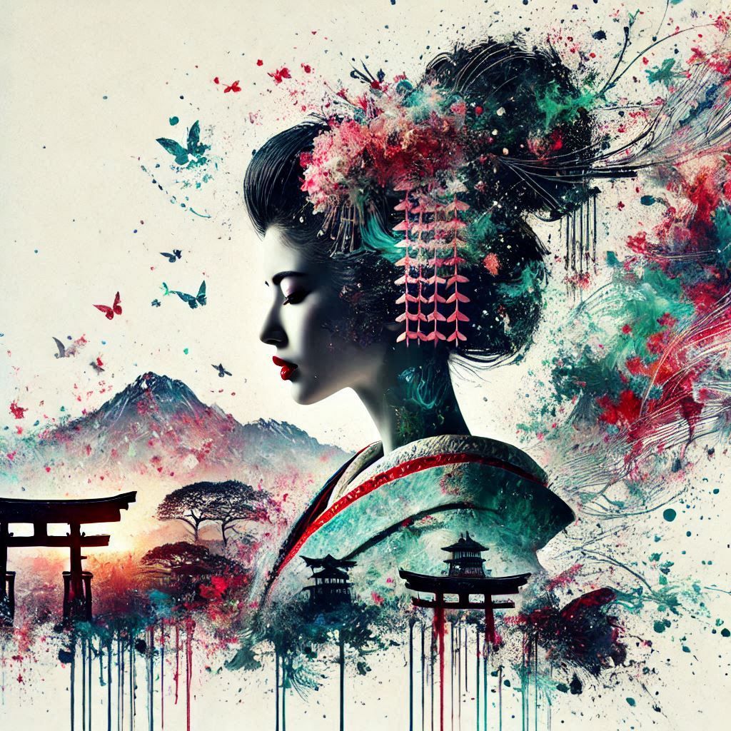 double exposure beautiful fantasy portrait landscape..