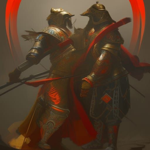 Chinese medieval knights AI Generated Artwork NightCafe Creator