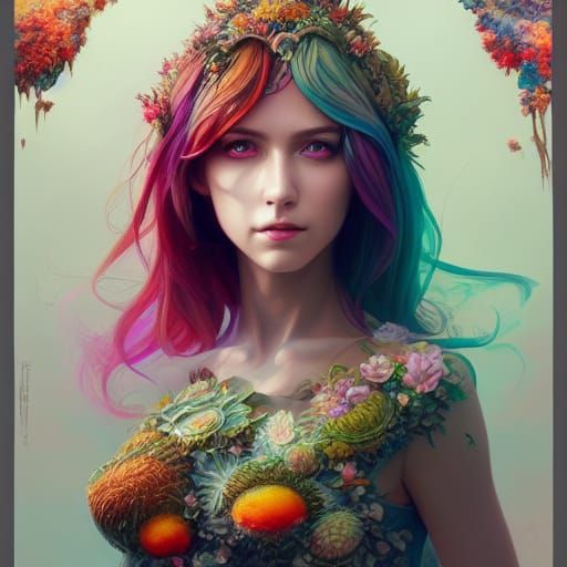 Detailed Mother Earth with Fungal Dress, 8K