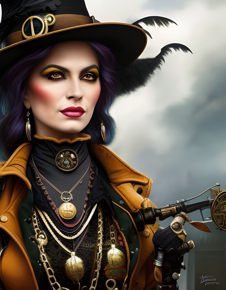 steampunk witch - AI Generated Artwork - NightCafe Creator