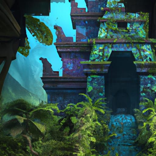 Mayan temple in the jungle