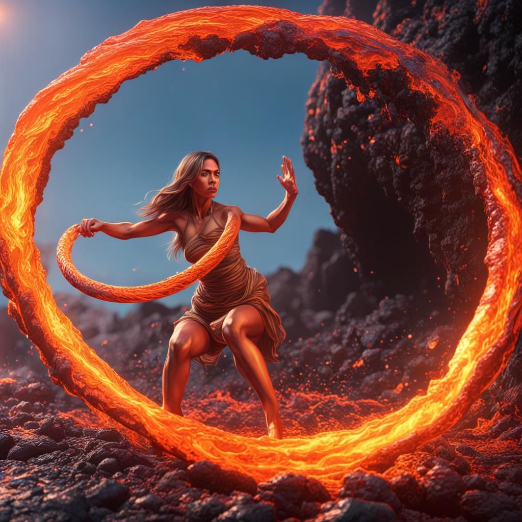 Hula Hoop forged out of molten lava